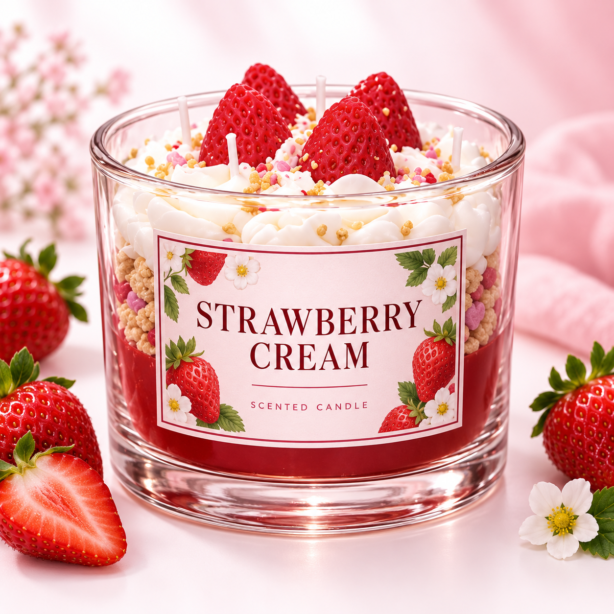 Strawberry Cream scented candle
