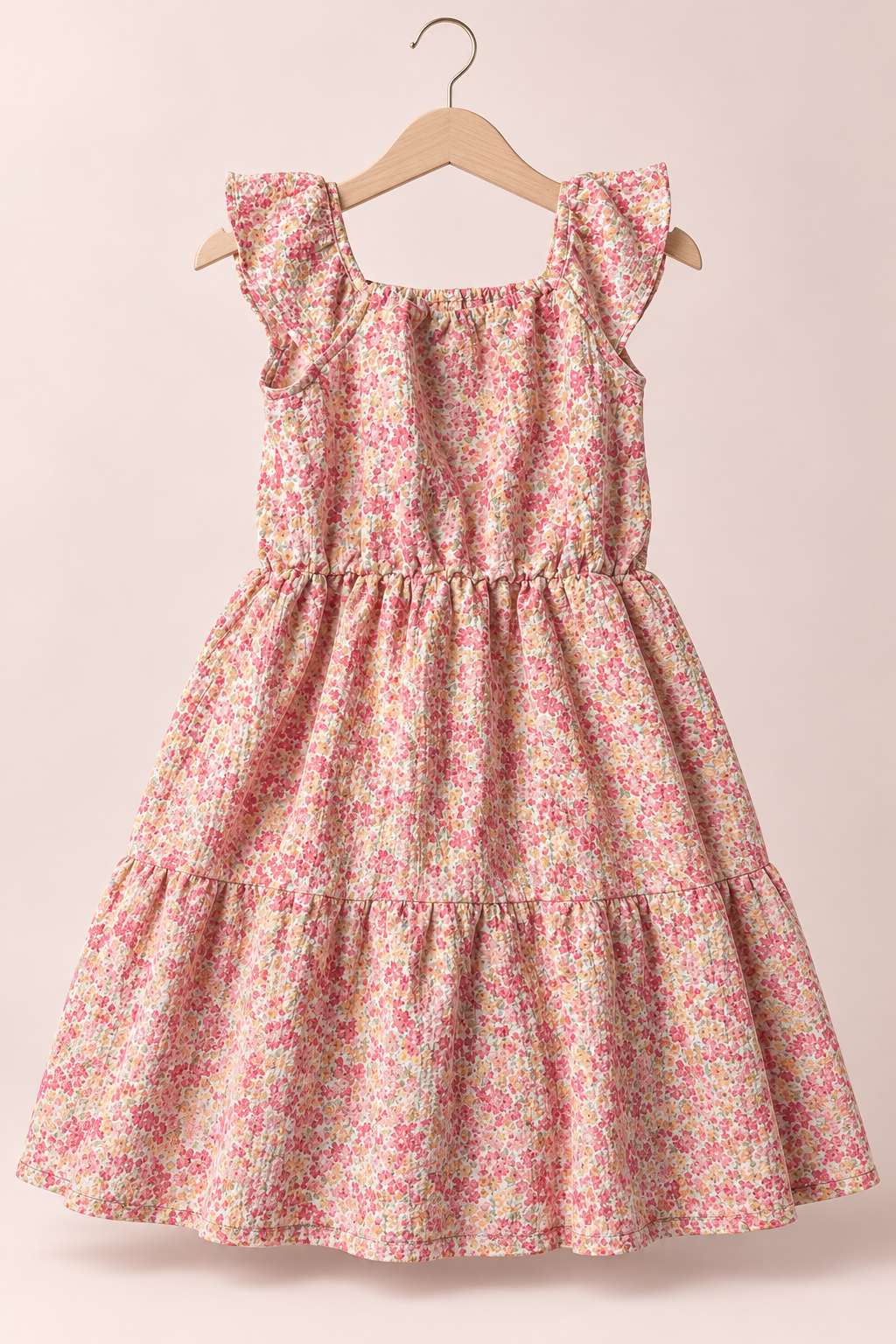 Girls’ Floral Tiered Ruffle Dress